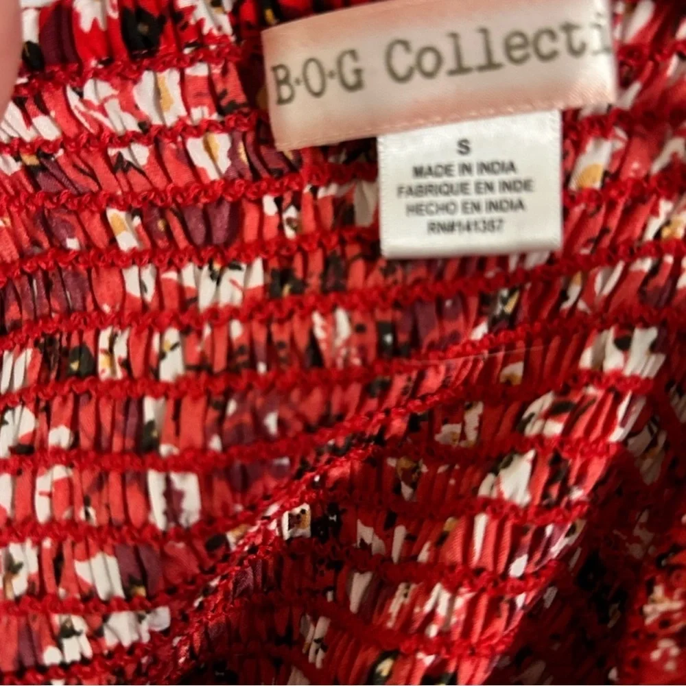 [S] Floral/Feminine Red Beach Midi Dress - Picture 5 of 6